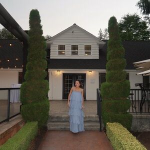 NAKD tiered long wedding guest dress